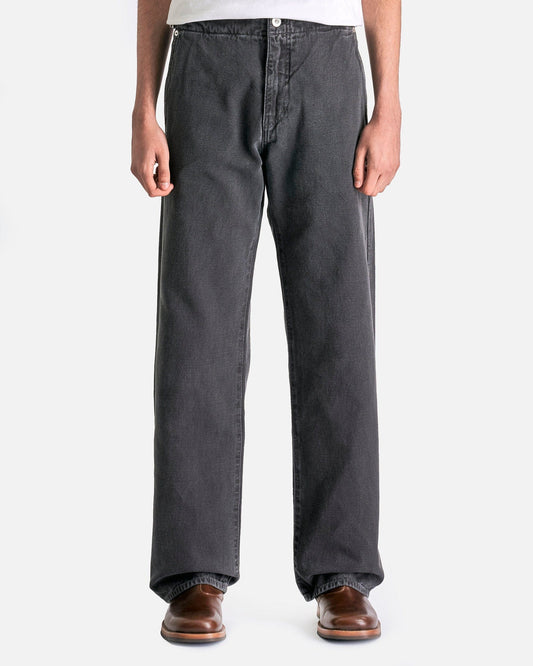 Our Legacy Men's Pants Trucker Trouser in Ash Black Reborn Canvas