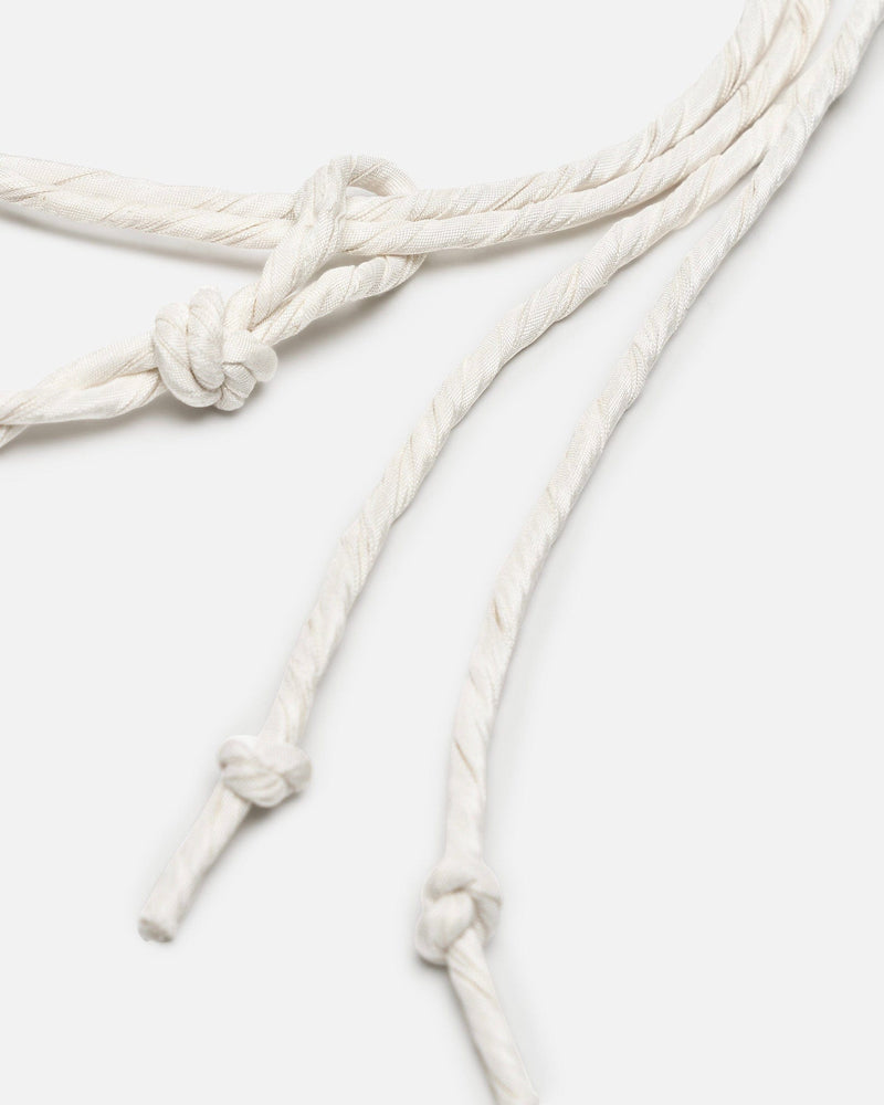 AUBERO Leather Goods OS Twist Belt in White