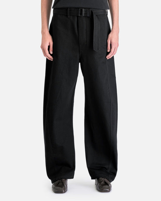 LEMAIRE Men's Pants Twisted Belted Pants in Black