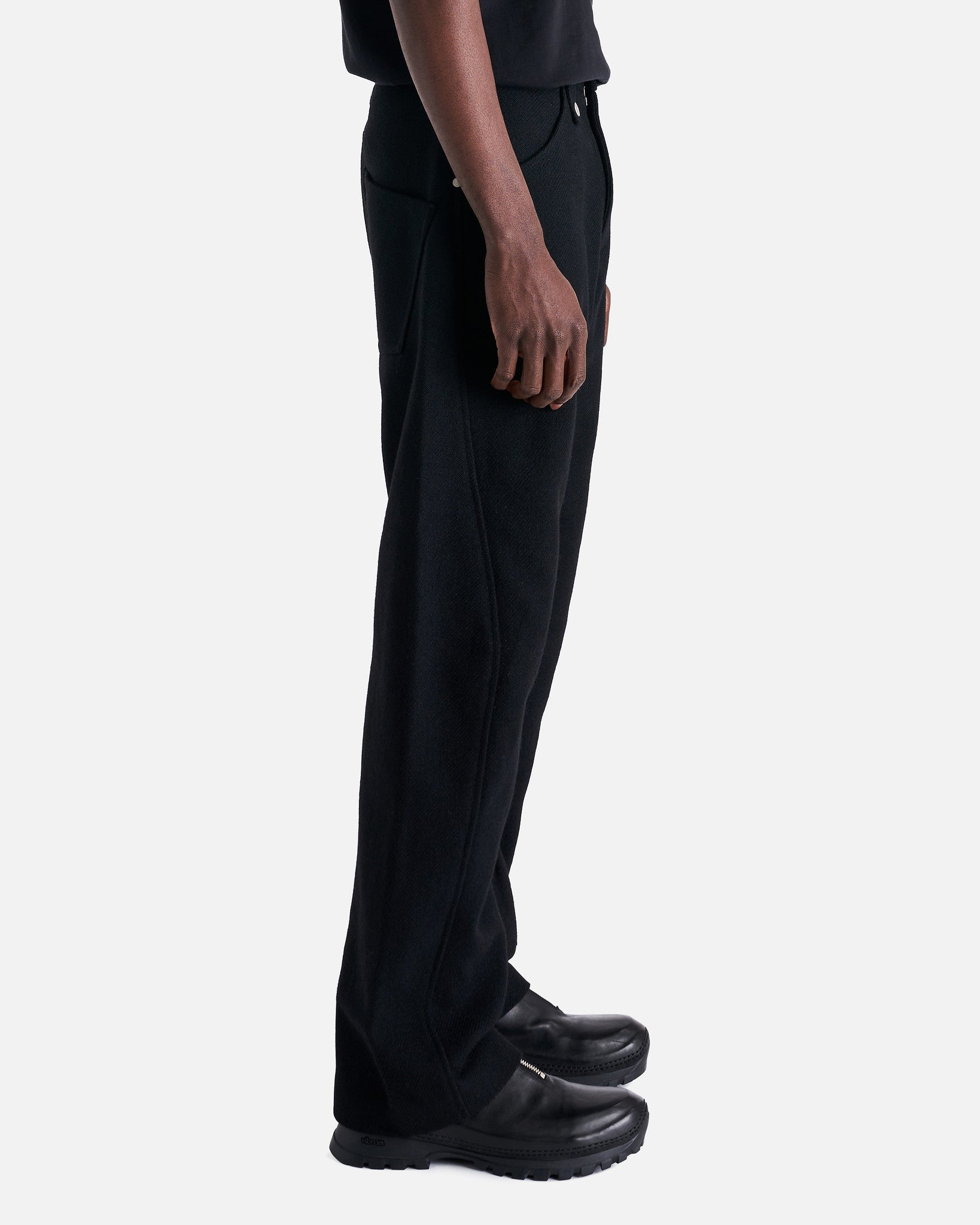 Twisted Trousers in Black Dry Wool