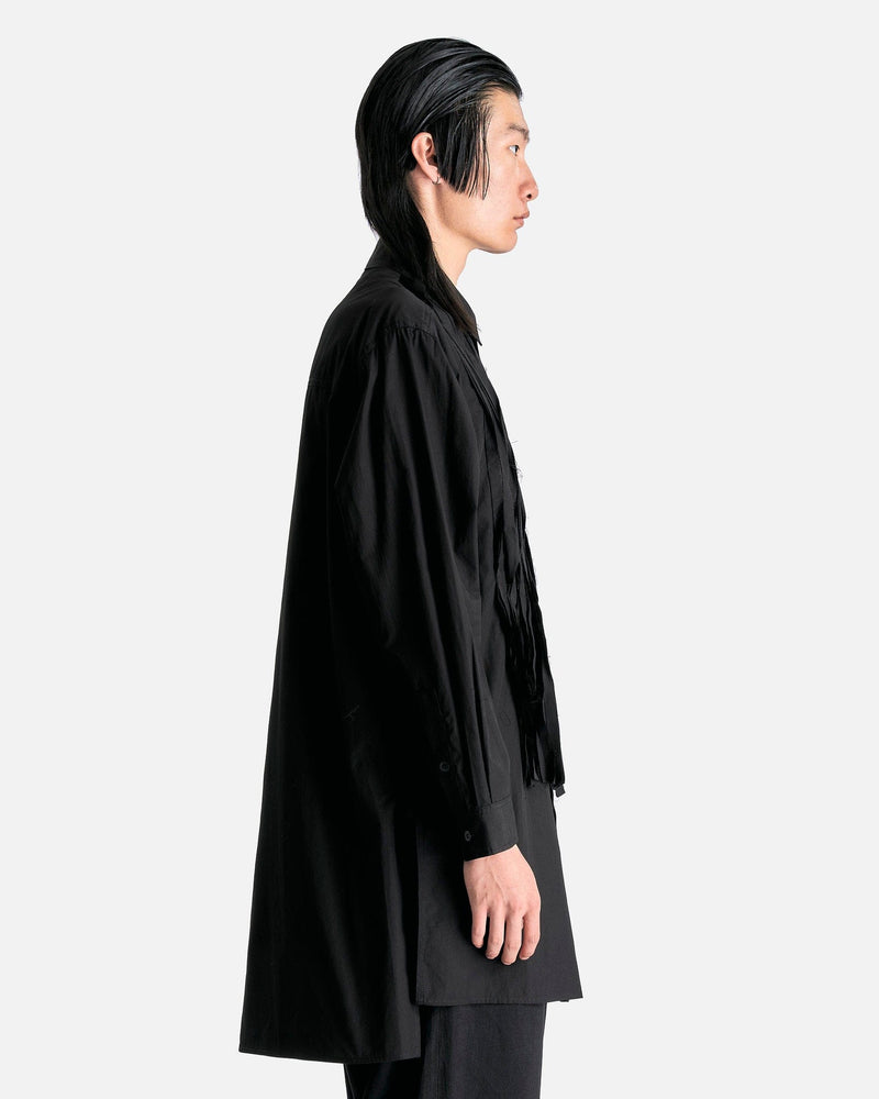 Yohji Yamamoto Pour Homme Men's Shirts U-Chain Stitch B/ Cloth in Black