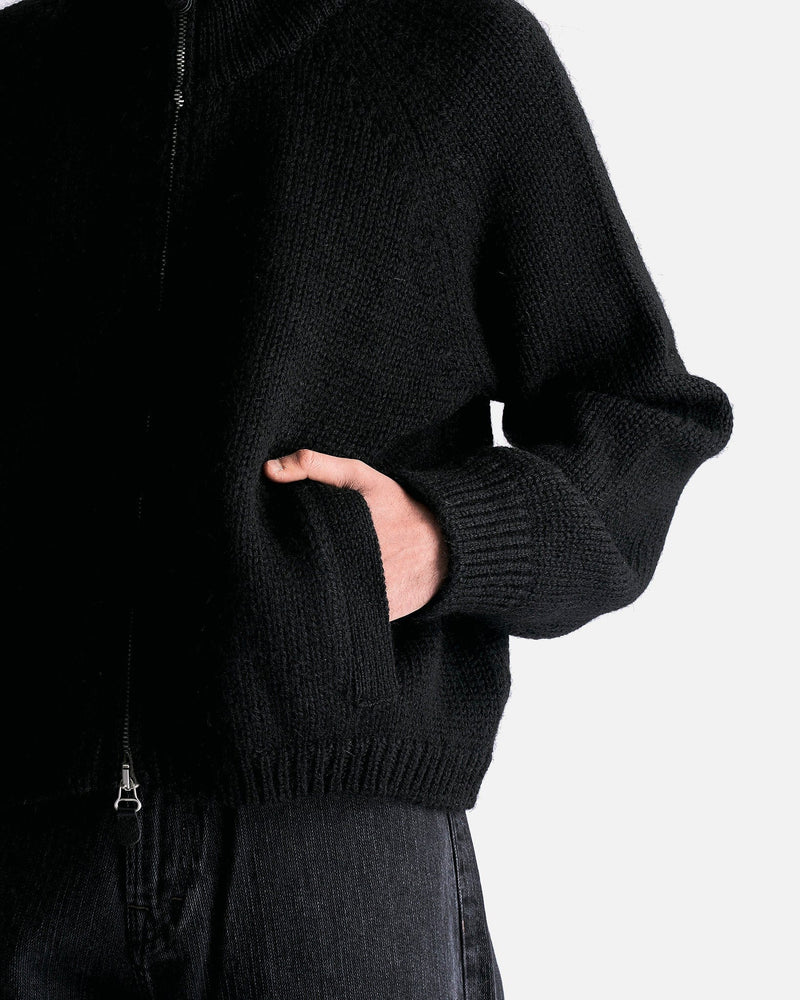 Our Legacy Men's Tops Ultra Zip Funnel in Jet Black Isles Wool