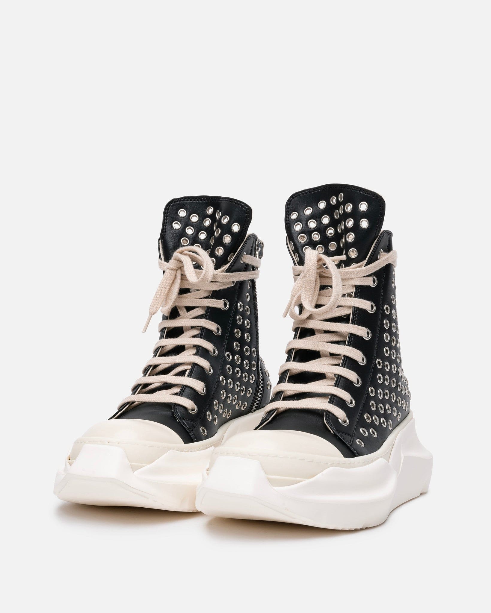 Vegan Leather Abstract Ramones in Black/Milk