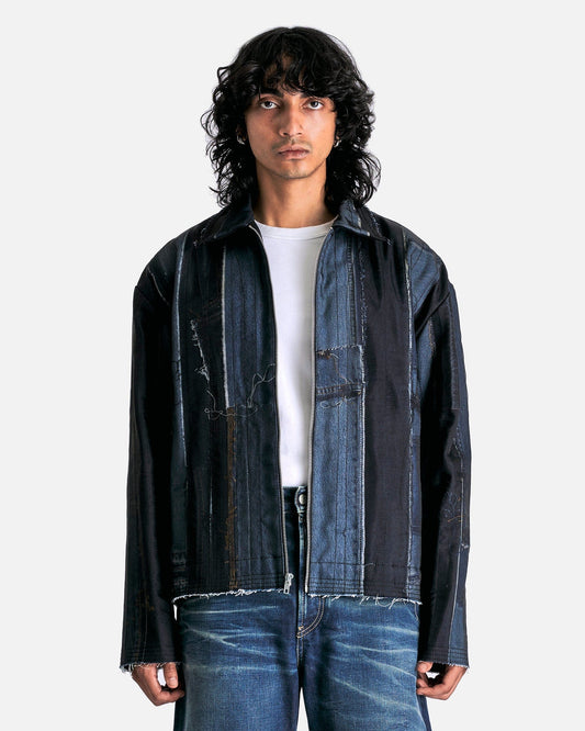 AUBERO Men's Jackets Vitrine Denim Jacket in Mixed Indigo