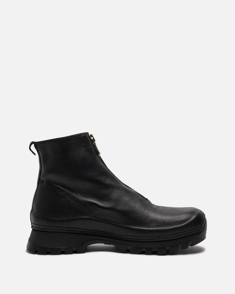 Guidi Men's Boots VS01 Full Grain Leather Front Zip Boots in Black