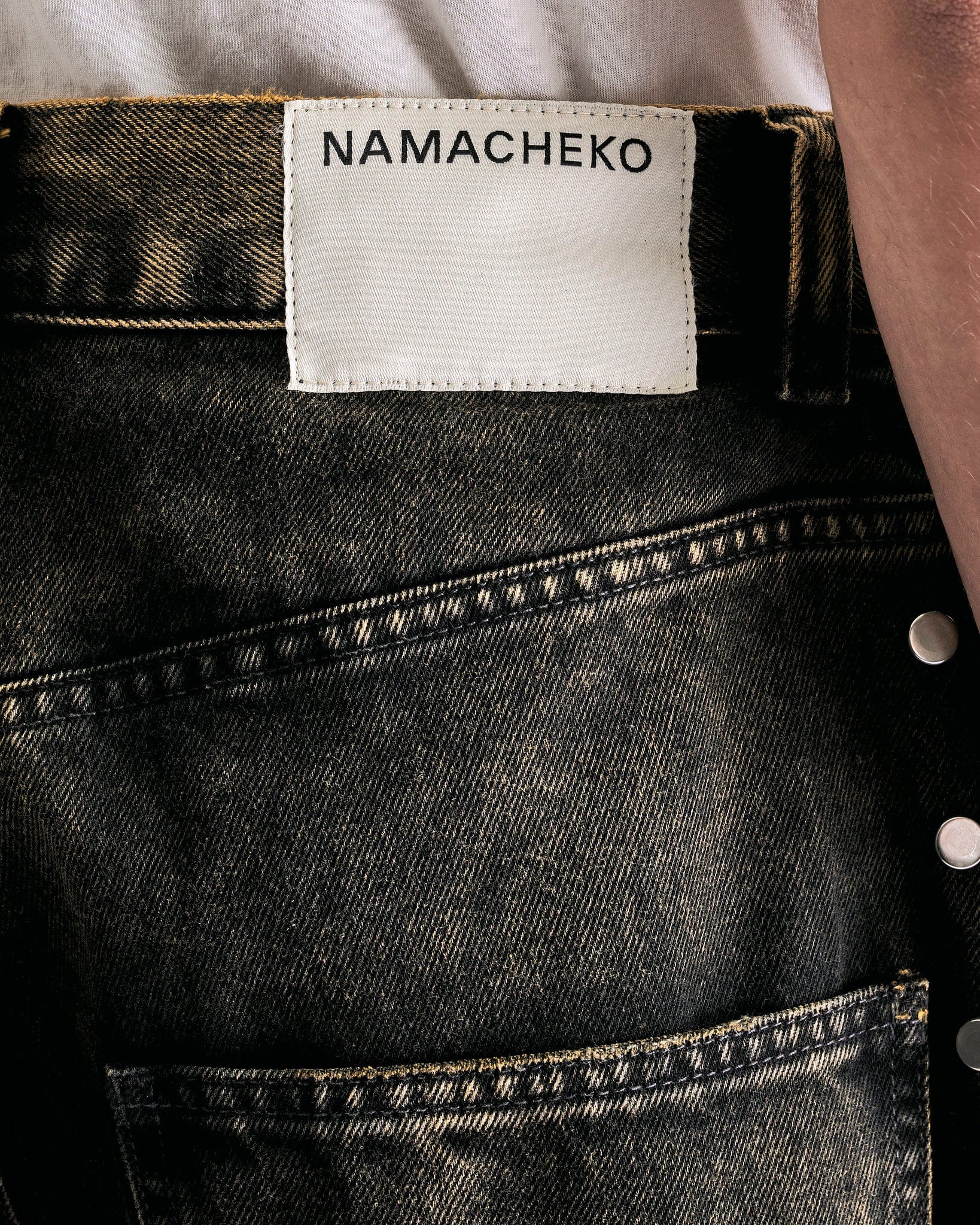 NAMACHEKO Men's Pants Warkworth Jeans in Black Mustard