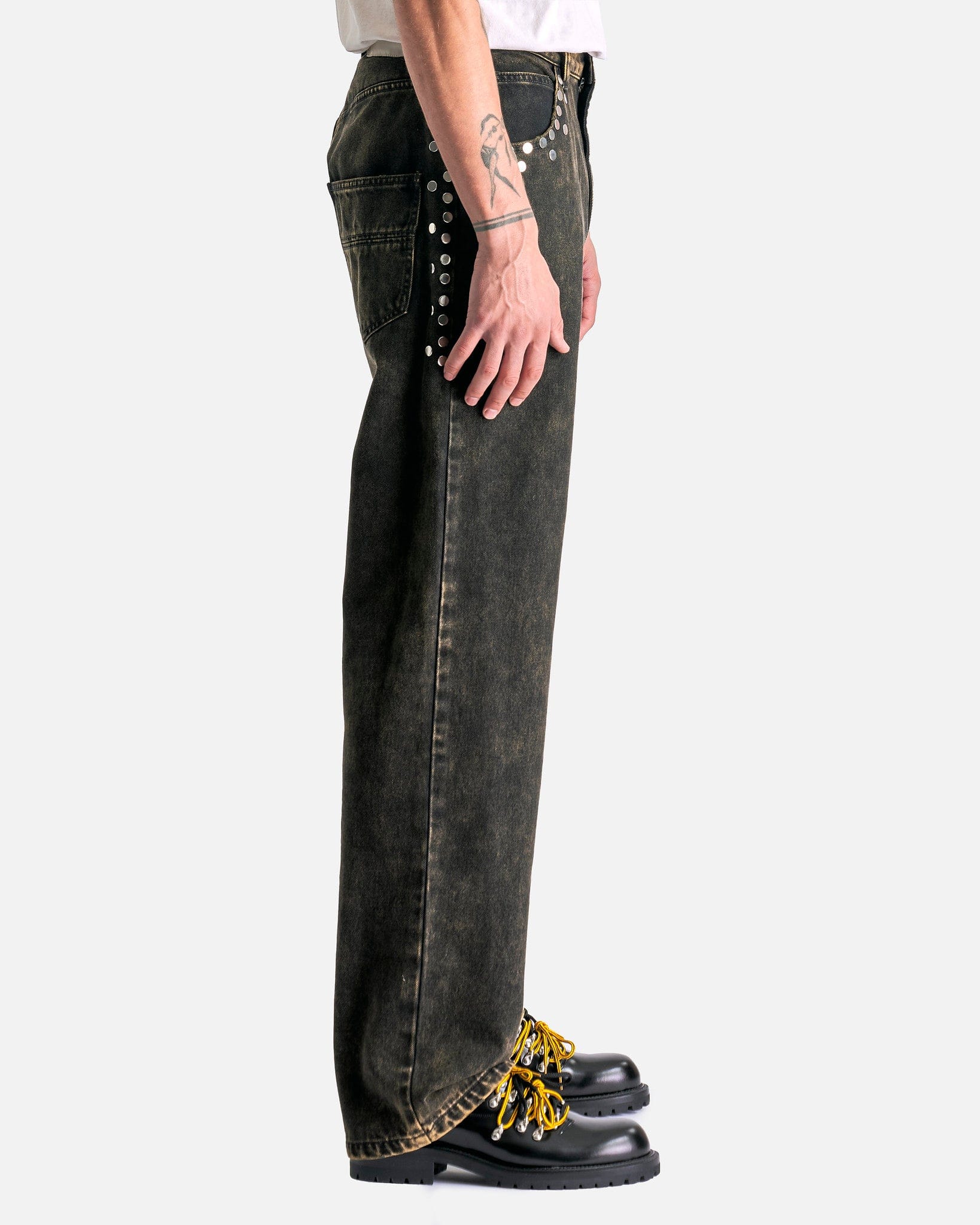 NAMACHEKO Men's Pants Warkworth Jeans in Black Mustard