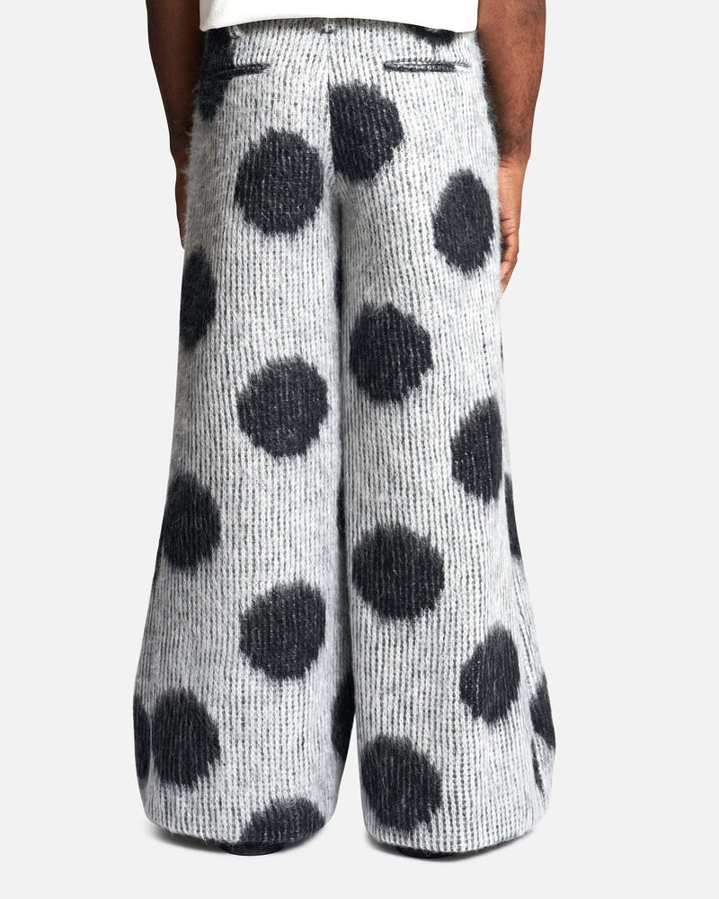 Marni Men's Pants White Mohair Trousers with Maxi Polka Dots