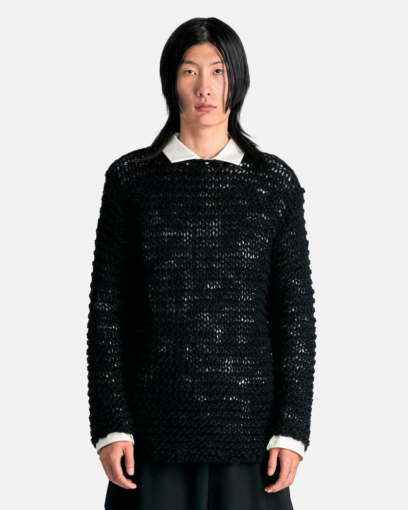 BLACK Comme des Garçons Men's Sweater Wide Gauge Sweater in Black