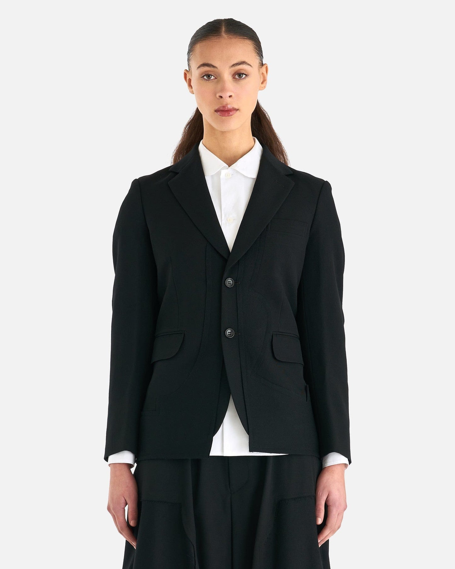 BLACK Comme des Garçons Men's Jackets Women's Wool Gabardine Jacket in Black