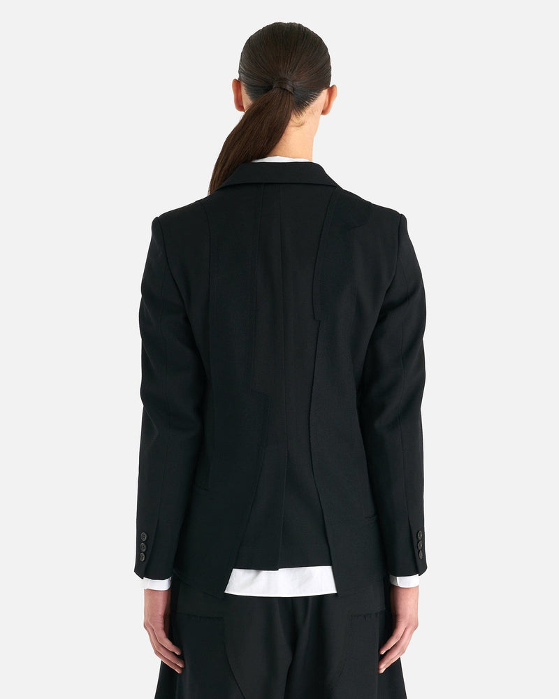 BLACK Comme des Garçons Men's Jackets Women's Wool Gabardine Jacket in Black