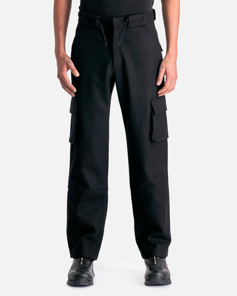 GR10K Men's Pants Wool Cloth Cargo Pants in Black