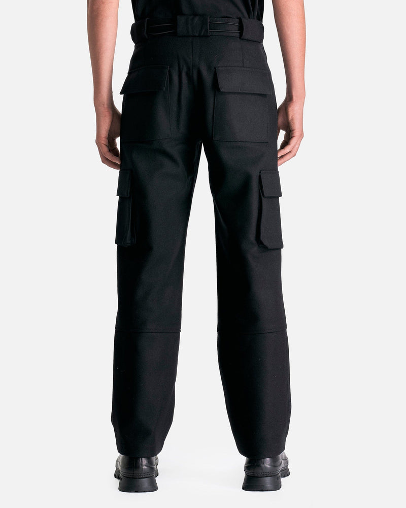 GR10K Men's Pants Wool Cloth Cargo Pants in Black