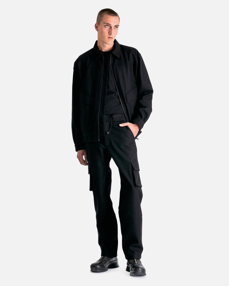 GR10K Men's Pants Wool Cloth Cargo Pants in Black