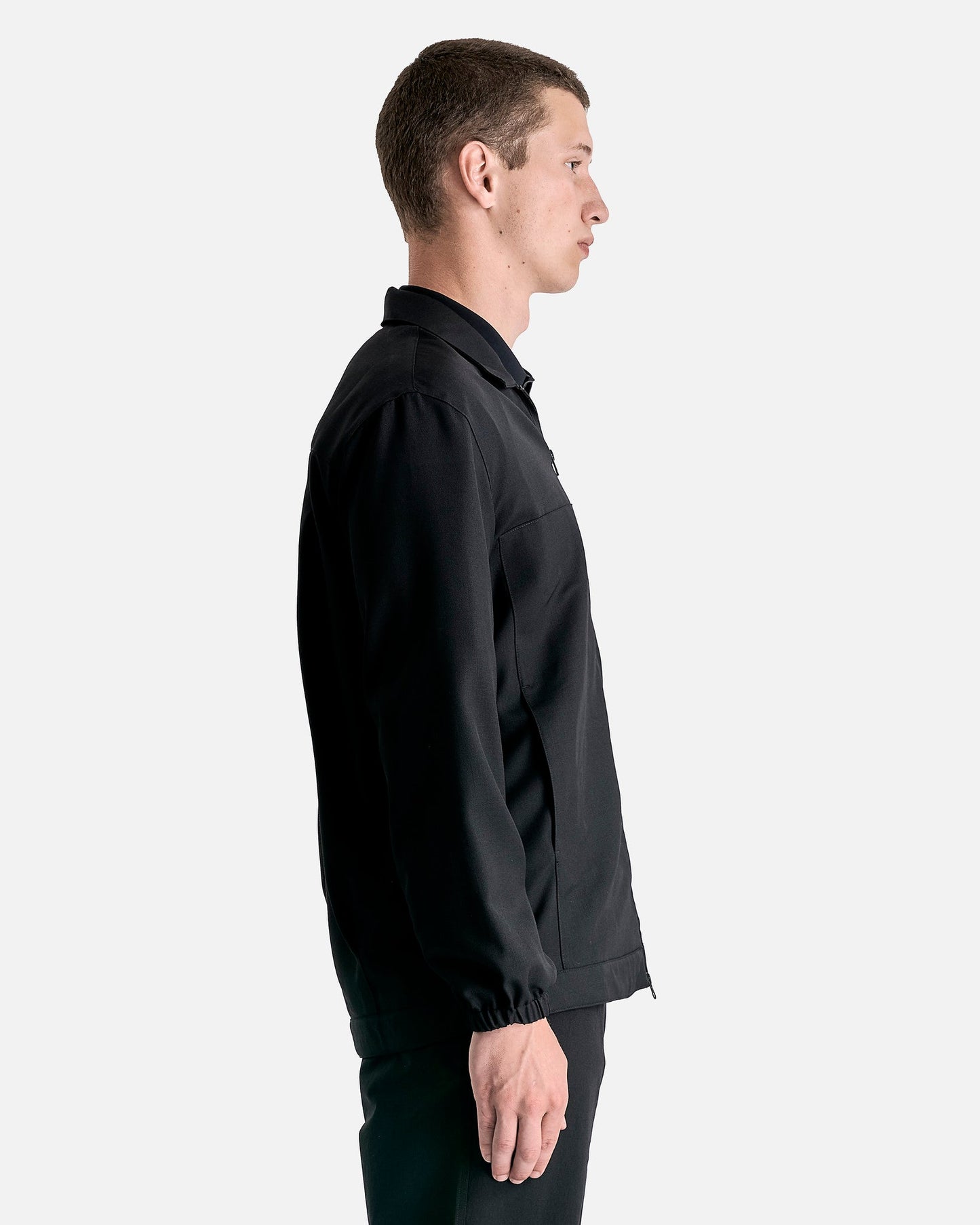 GR10K Men's Jackets Wool Panelled Jacket in Hard Black