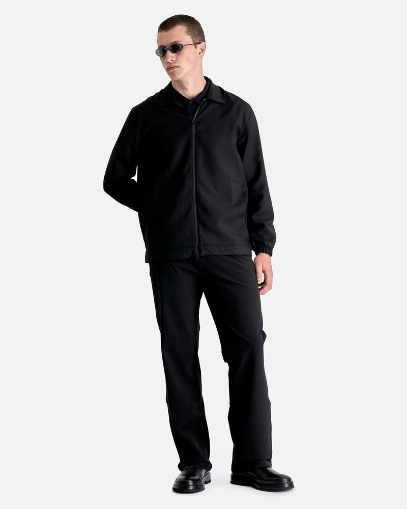 GR10K Men's Jackets Wool Panelled Jacket in Hard Black