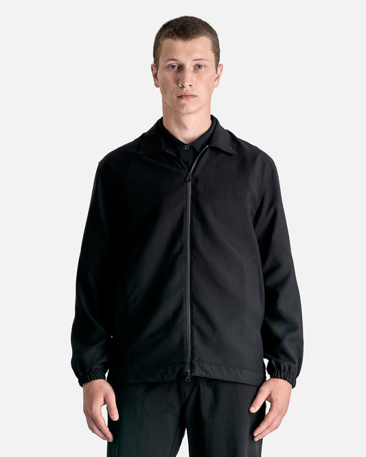 GR10K Men's Jackets Wool Panelled Jacket in Hard Black