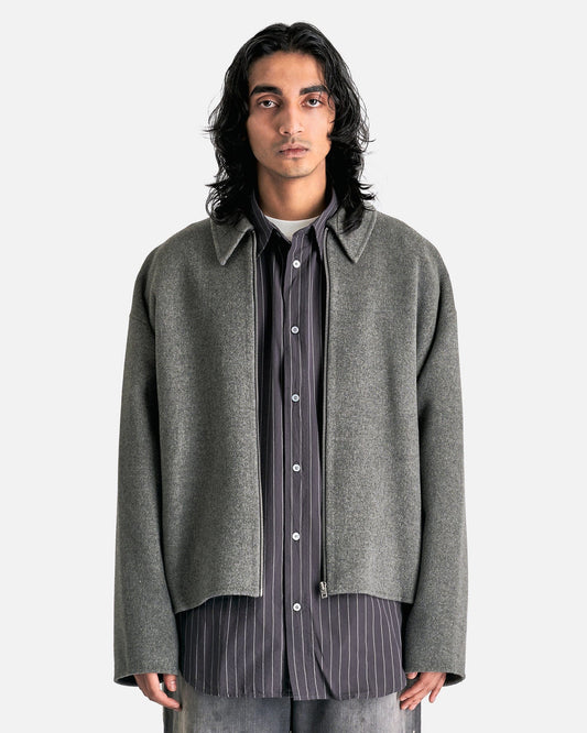 Acne Studios Men's Jackets Wool Zip Jacket in Grey Melange