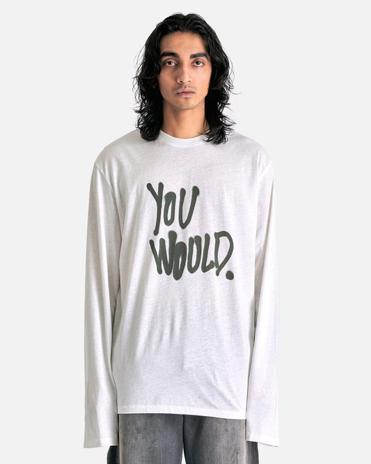 Acne Studios Men's Tops 'You Would' Long Sleeve Shirt in White