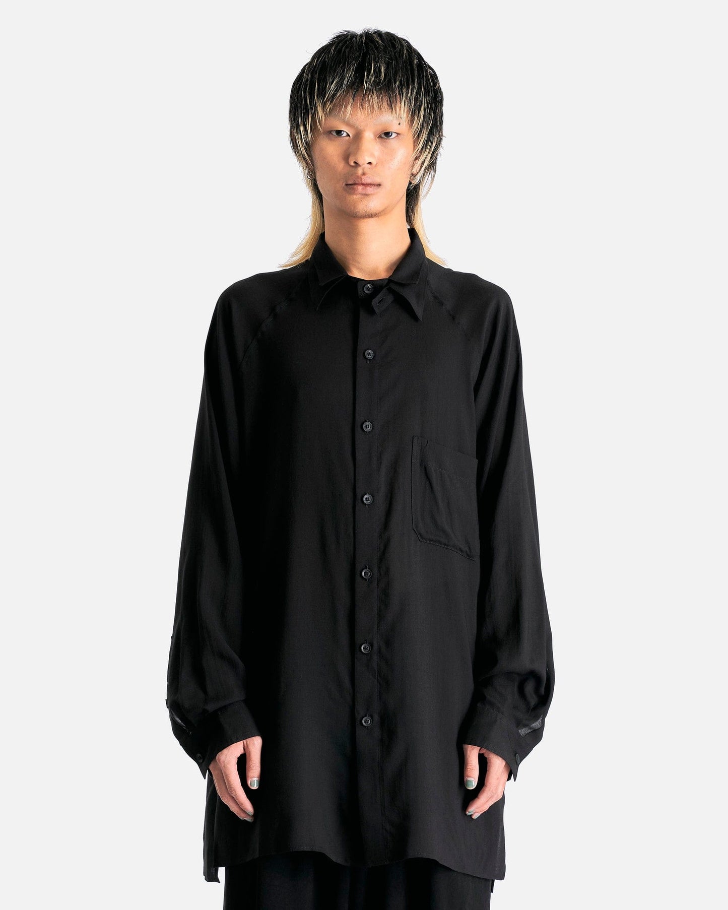 Yohji Yamamoto Pour Homme Men's Shirts Z-Attached Collar B in Black