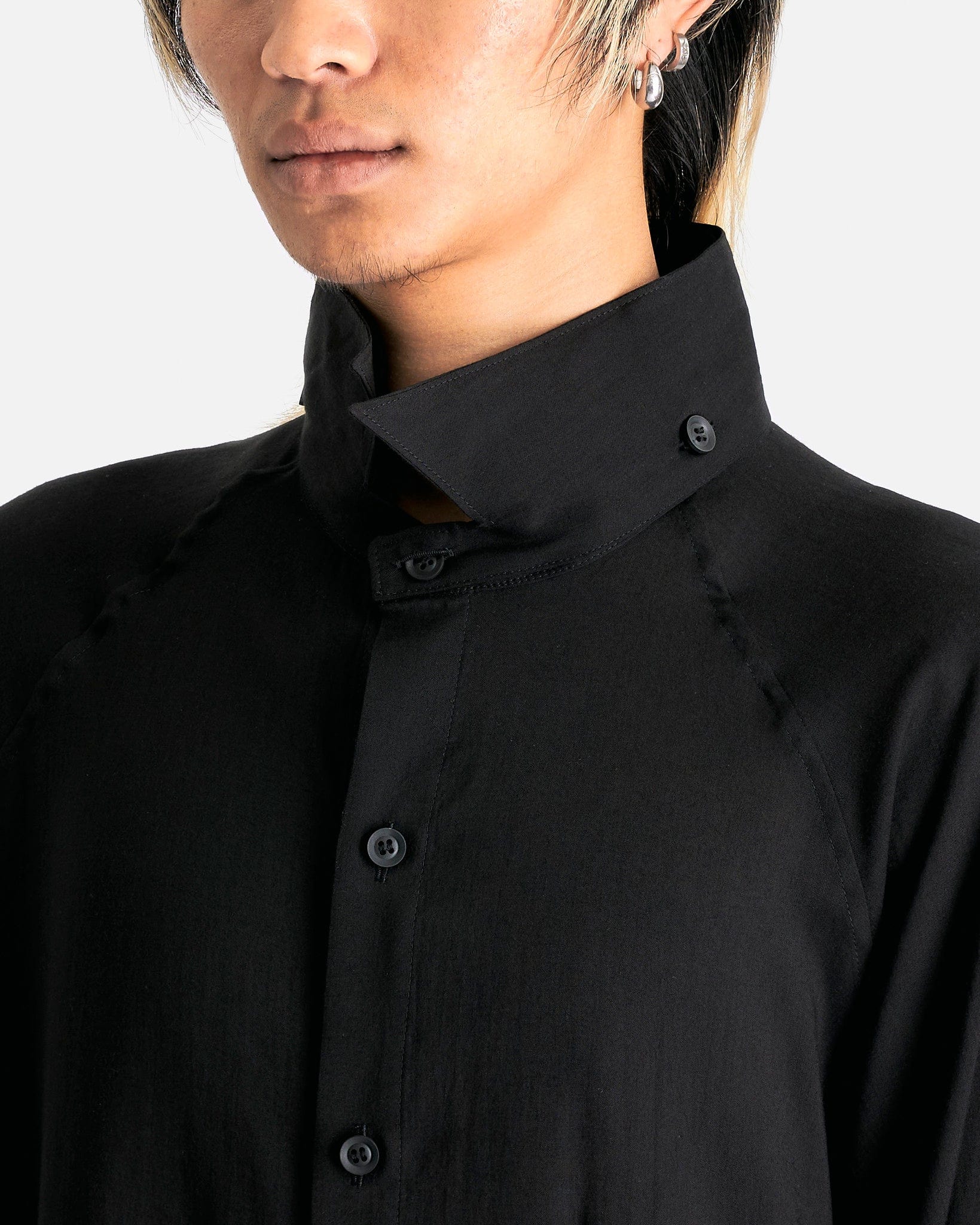 Yohji Yamamoto Pour Homme Men's Shirts Z-Attached Collar B in Black