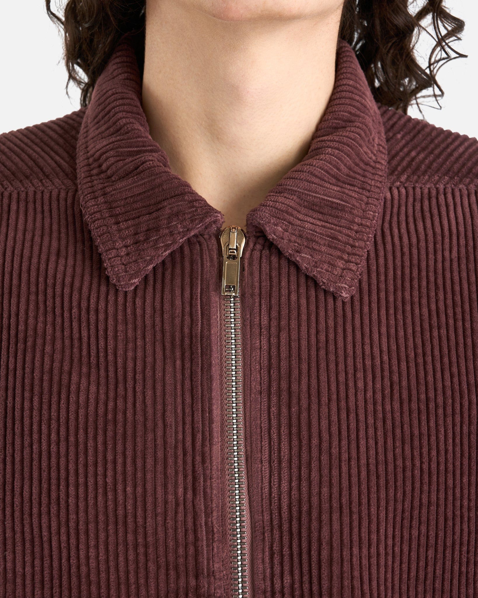 メンズniuhans Corduroy Zip-up Jacket (Bordeaux - ブルゾン