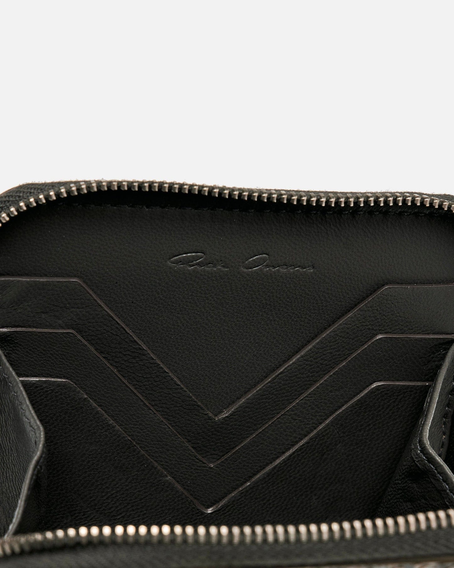 Rick Owens Leather Goods OS Zipped Wallet in Saddle