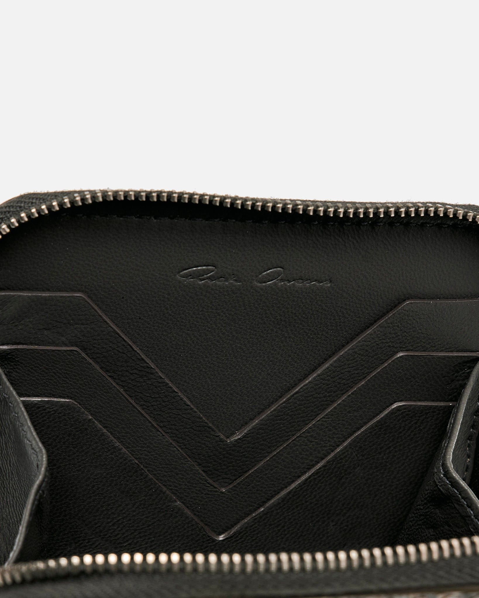 Rick Owens Leather Goods OS Zipped Wallet in Saddle