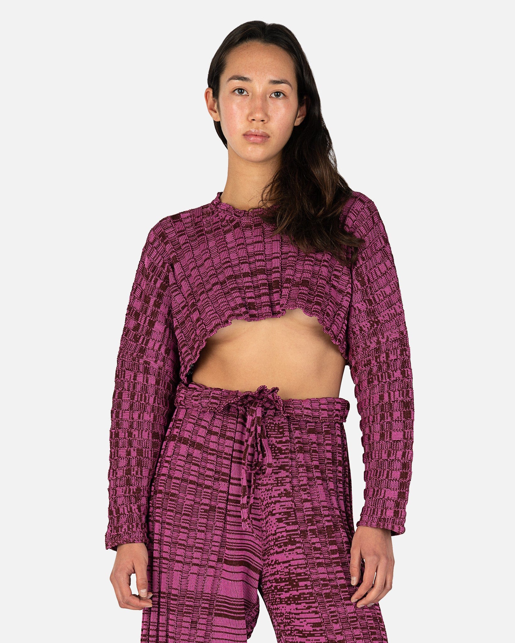 Accordion Cropped Sweater in Plum – SVRN