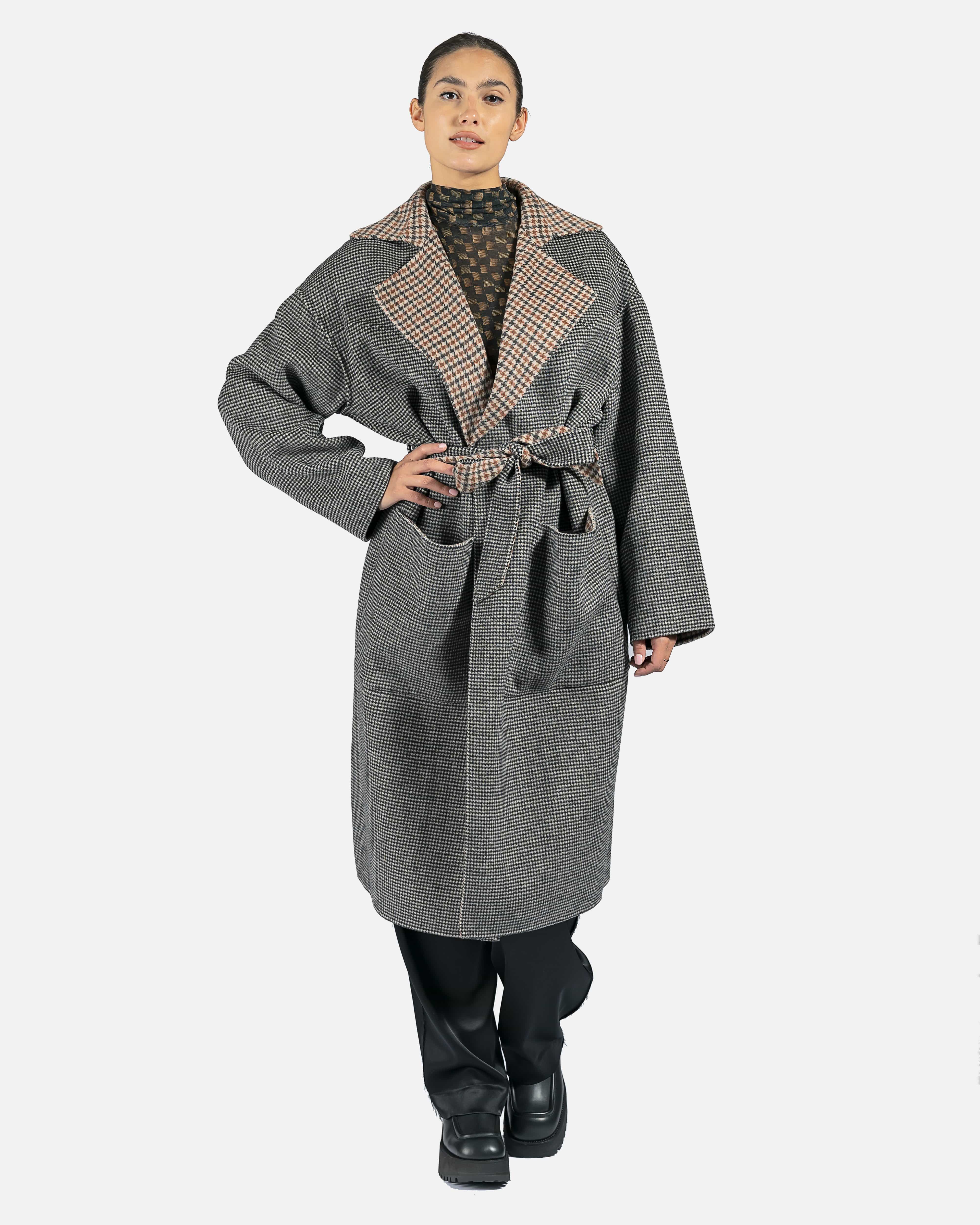 Nanushka alamo hot sale houndstooth coat