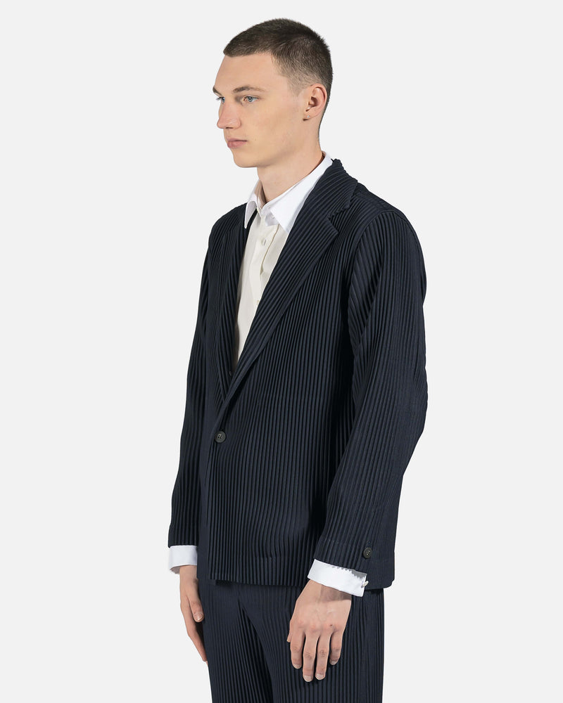 Basics Pleated Blazer in Navy