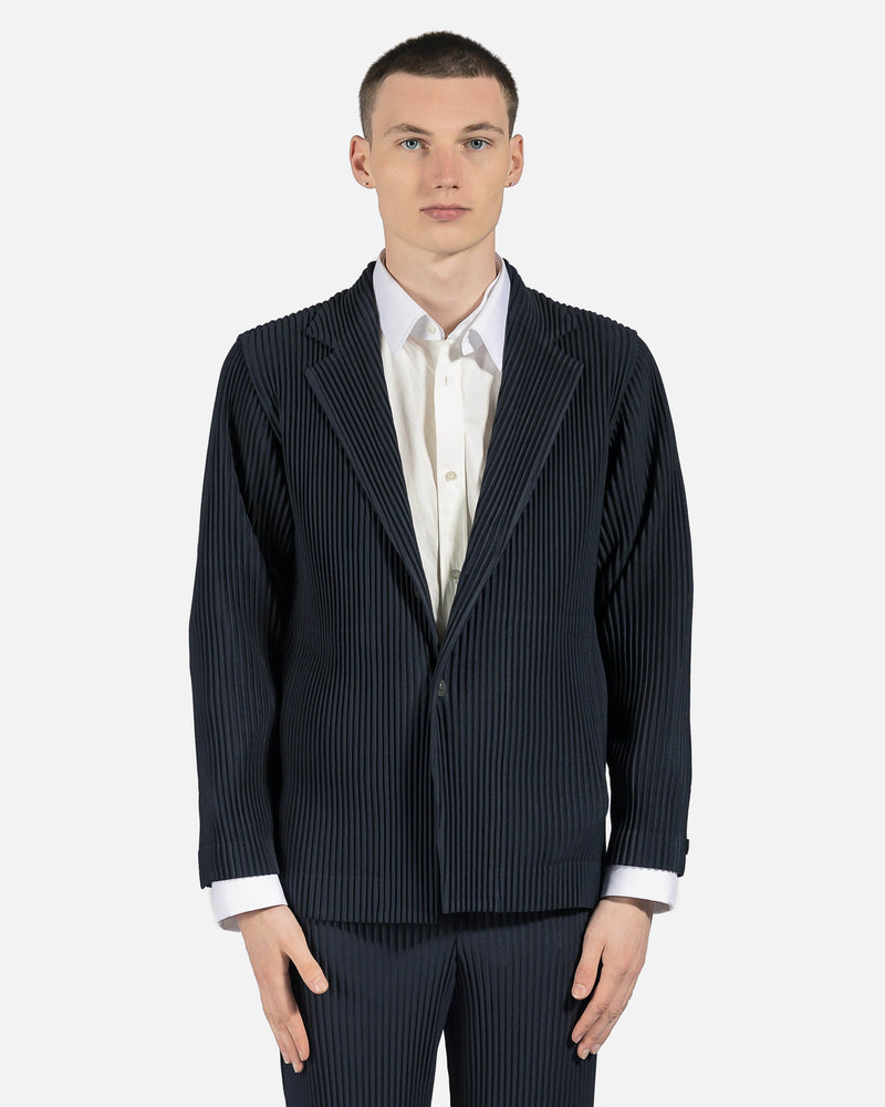 Basics Pleated Blazer in Navy