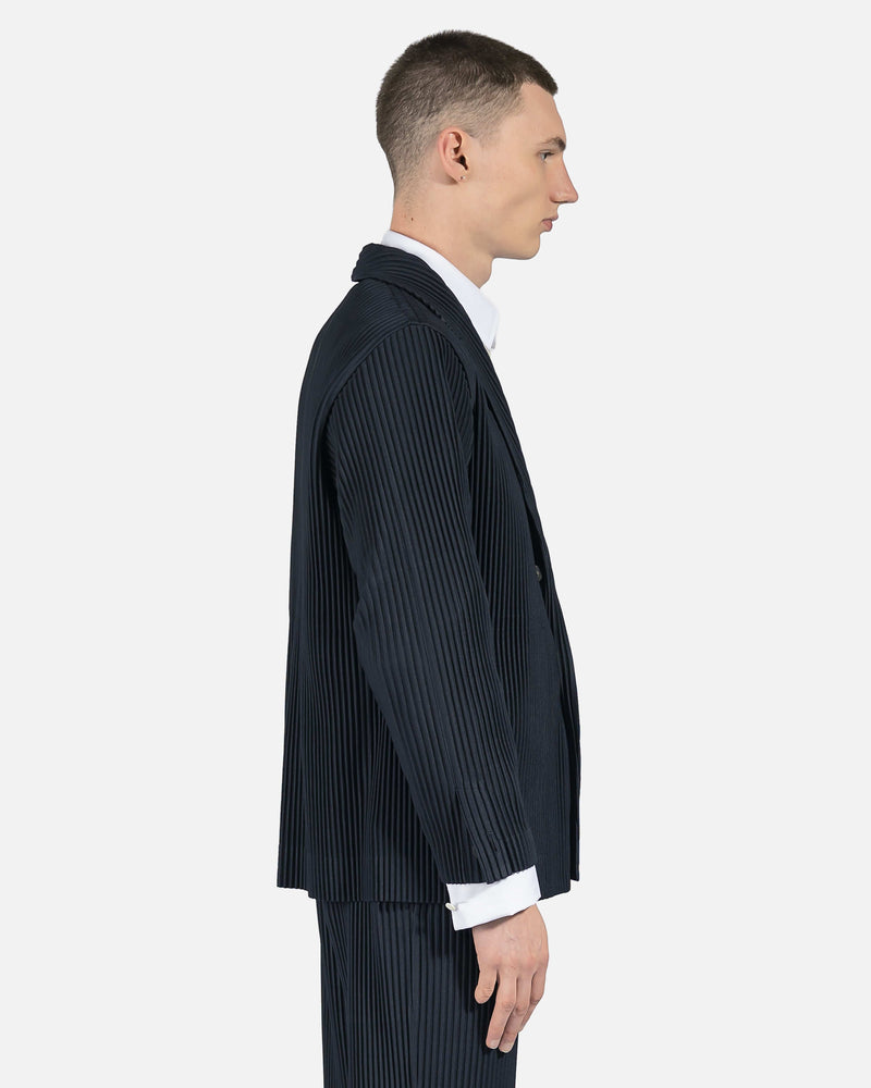 Basics Pleated Blazer in Navy