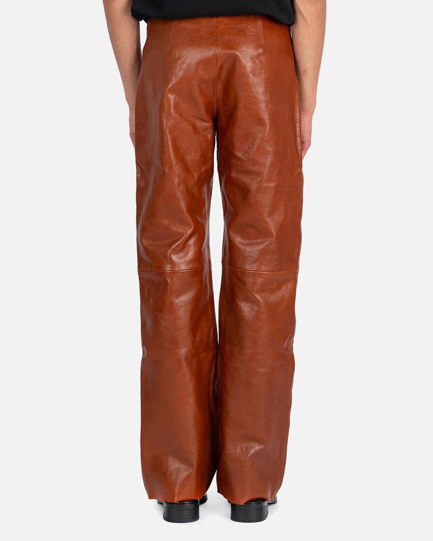 Biker Trousers in Cognac Brown Leather