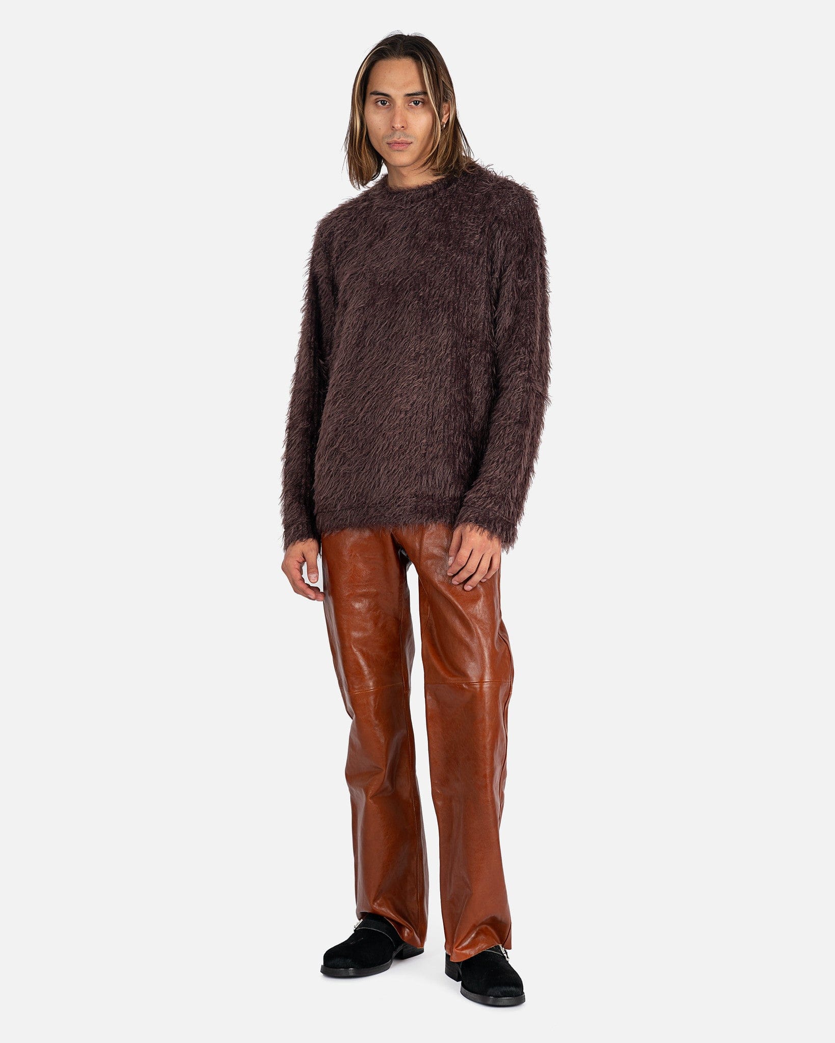 Biker Trousers in Cognac Brown Leather