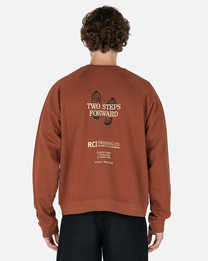 Reese Cooper Men's Sweatshirts Bootprint Crewneck in Coffee