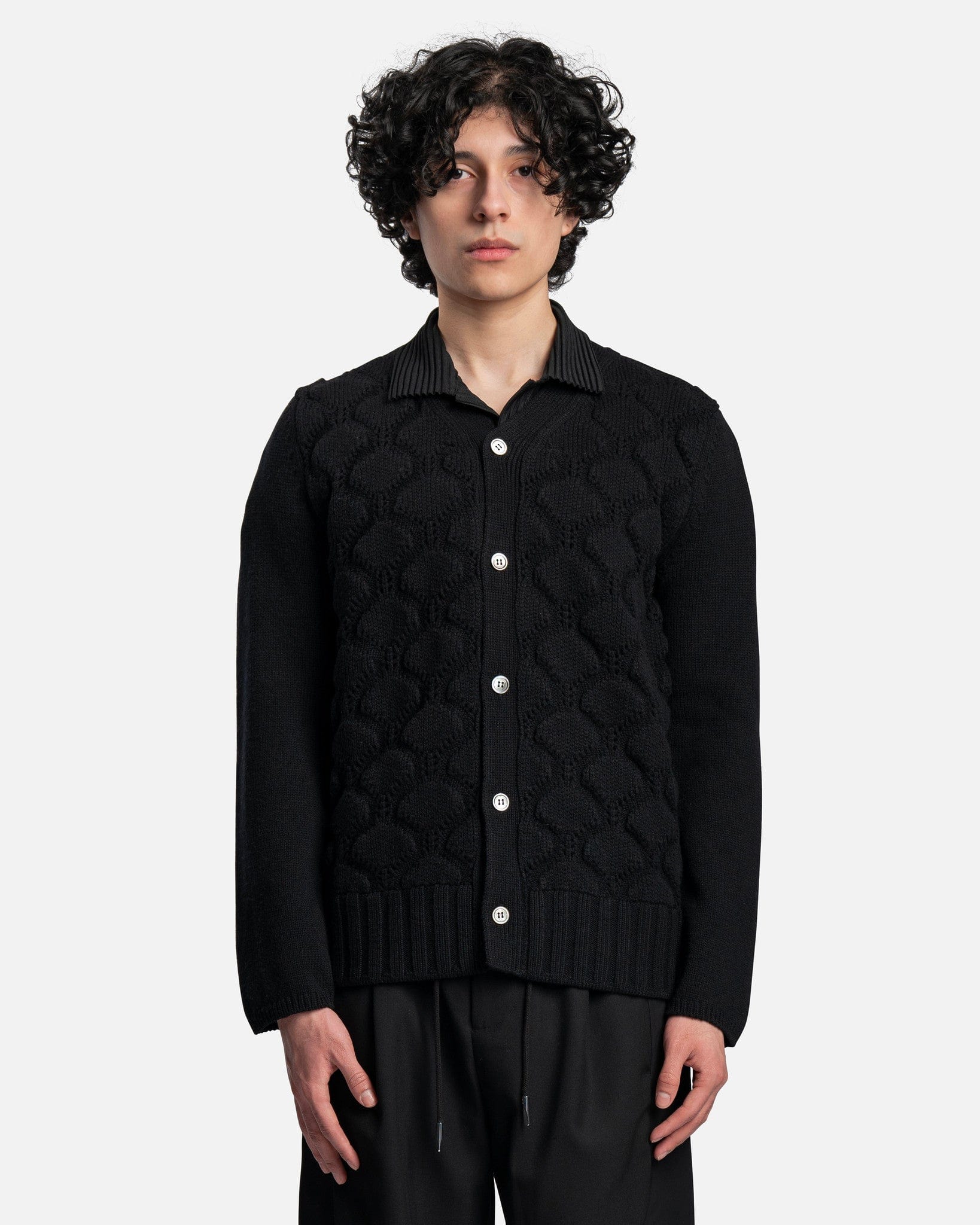 COMME DES GARÇONS Cardigan 100% Wools Sweater Button Up Long Sleeve online Outerwear Black Colour Made in Japan Extra Small Year 2011 Cdg