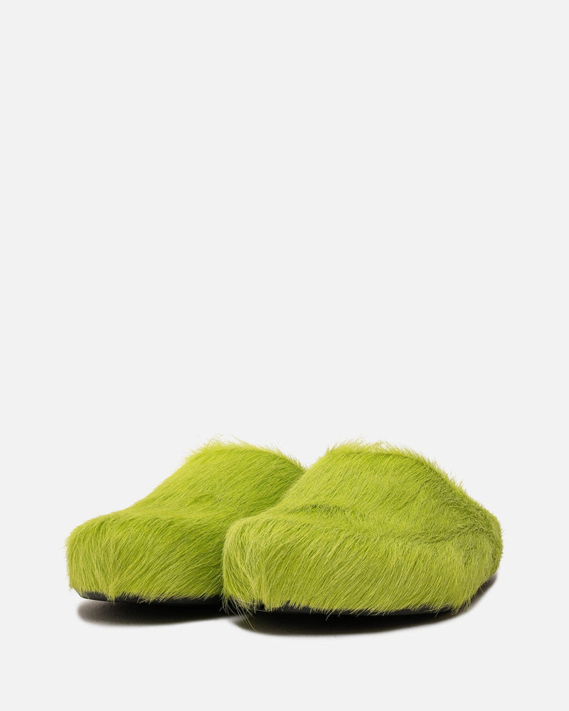 Marni Men's Shoes Calf-Hair Sabot in Lime Green