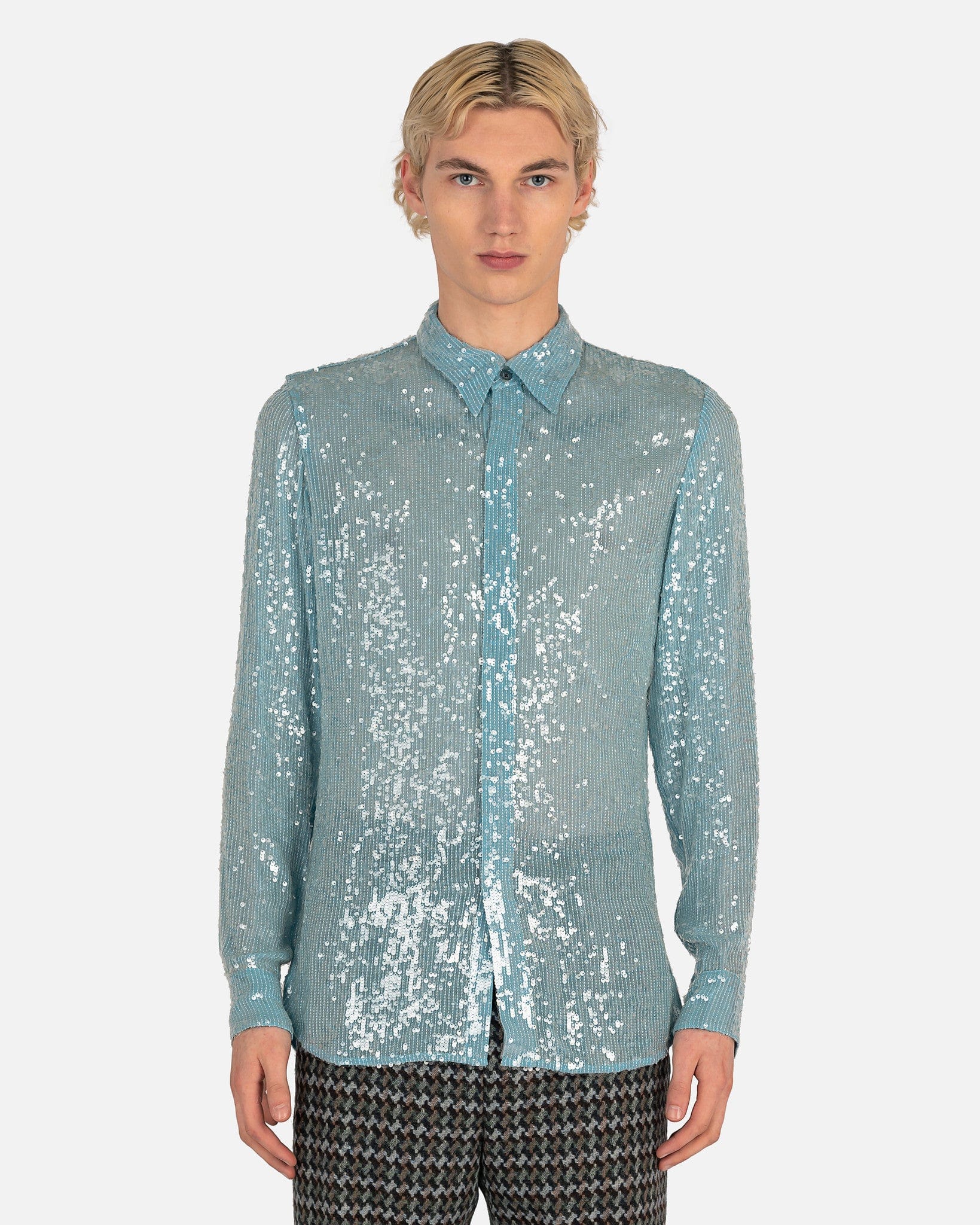 Dries Van Noten Men's Shirts Carvie Shirt in Light Blue