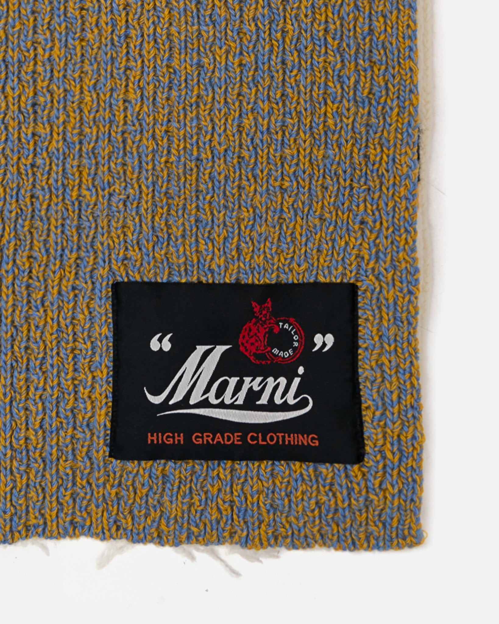 Marni logo-patch frayed scarf - Orange