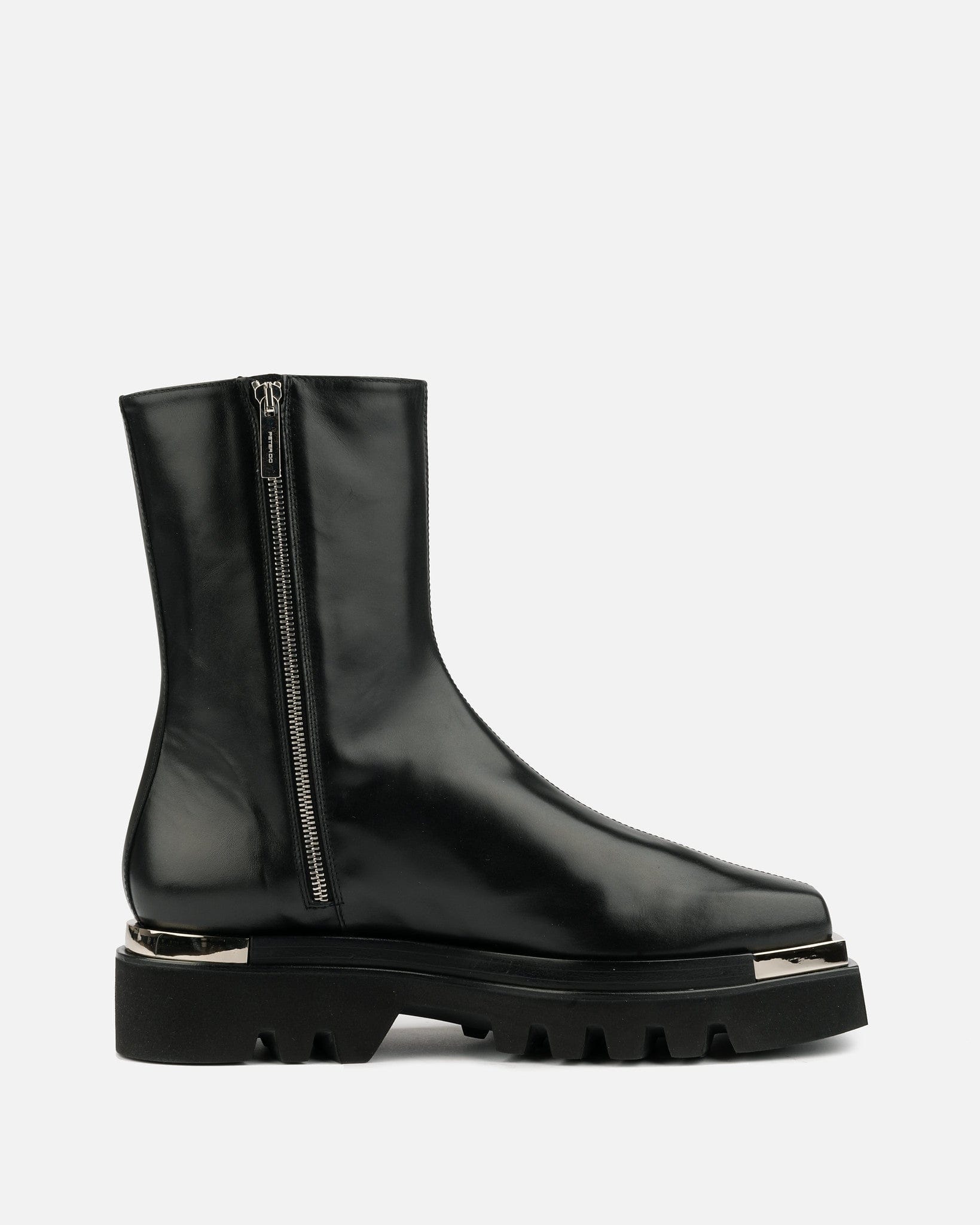 Combat Boot in Black/Silver