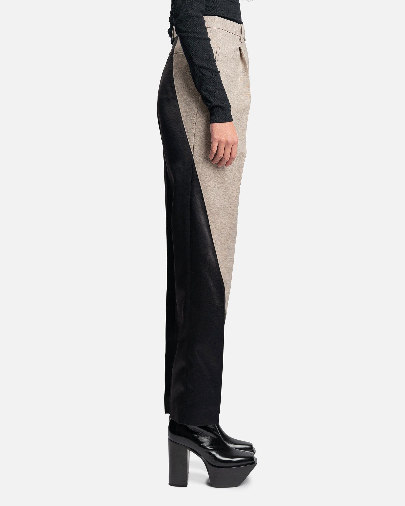 Combo Twisted Seam Pant in Parchment/Black