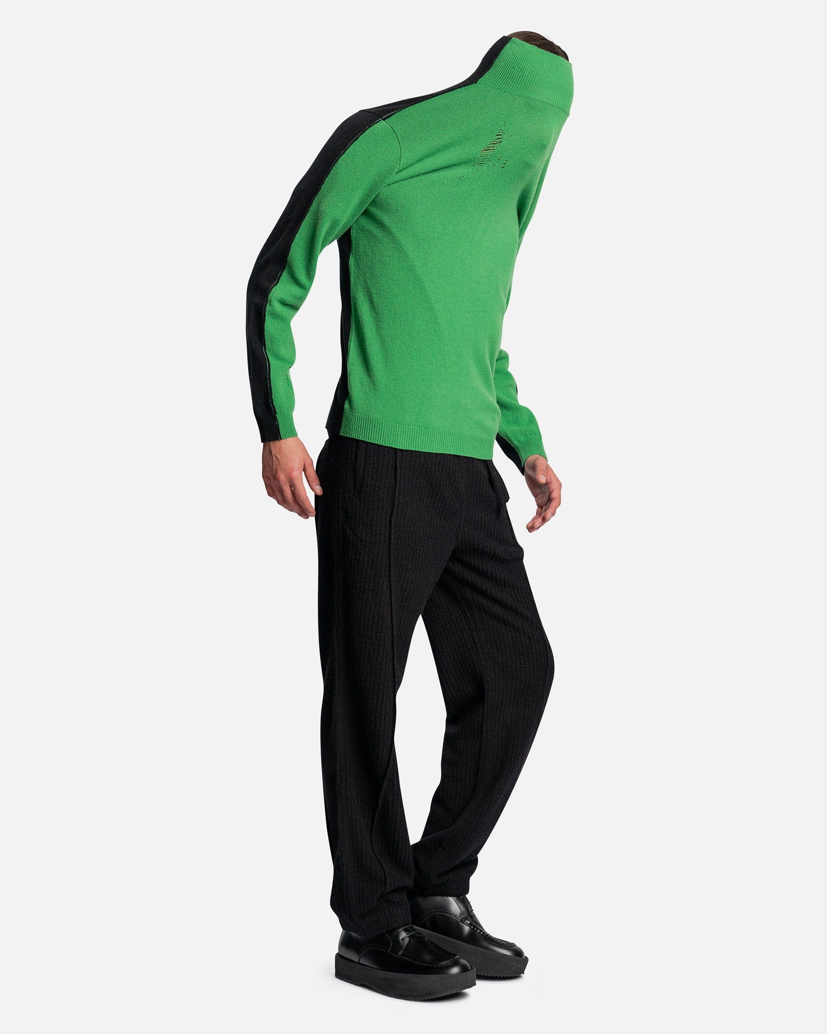 Contrast Turtleneck Sweater in Green/Black – SVRN