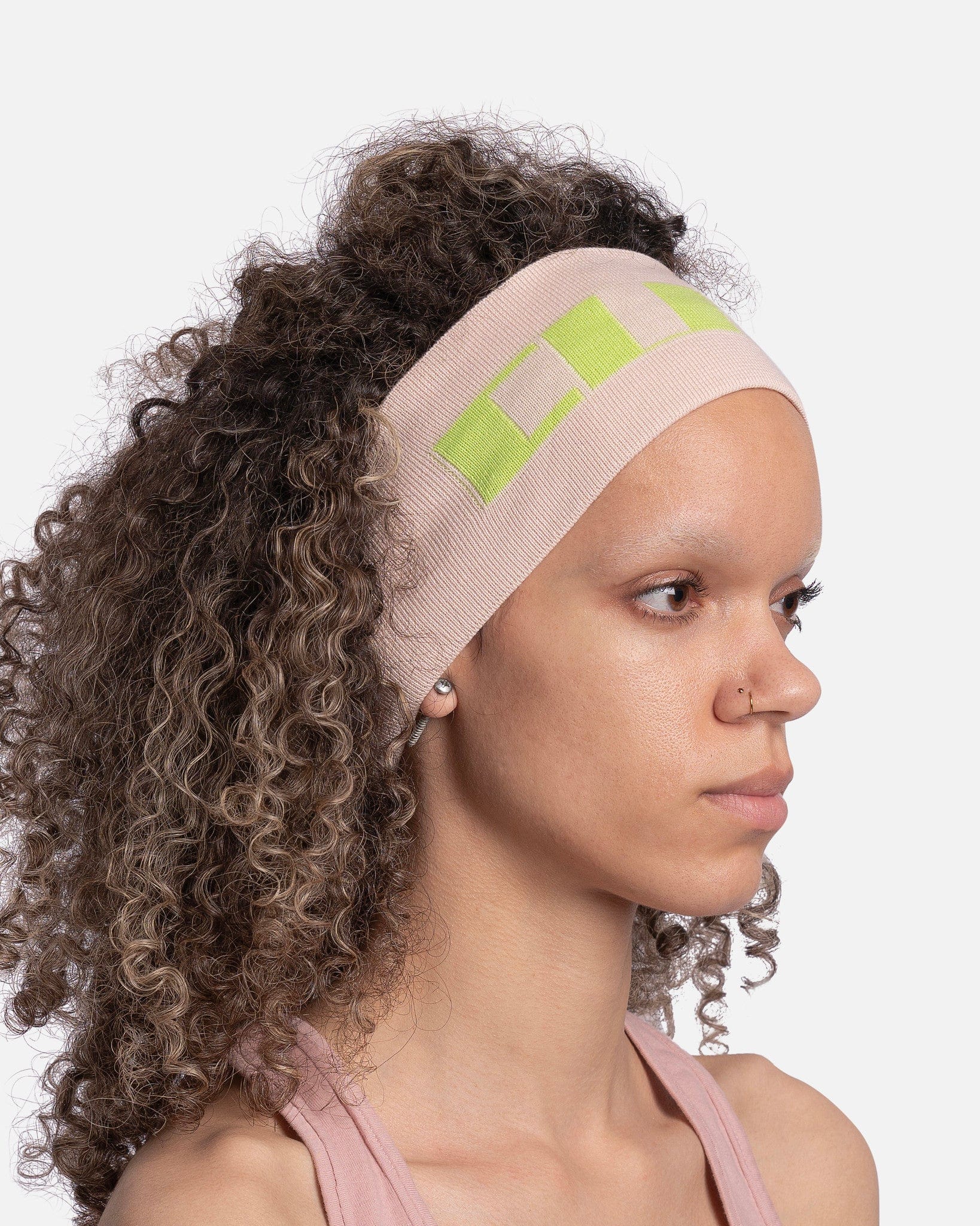Cunty Headband in Faded Pink/Neon Green