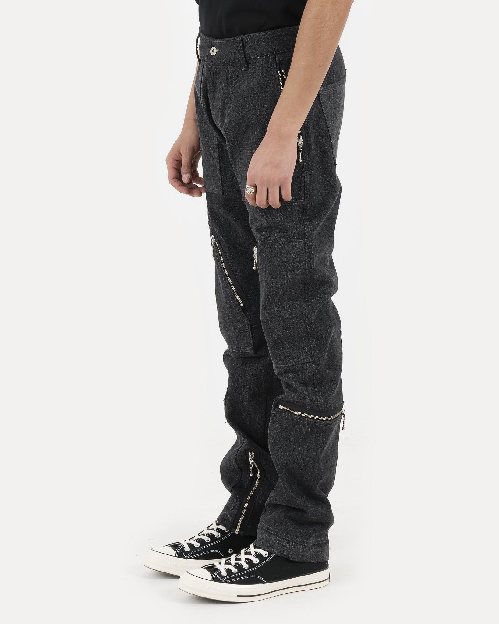 Denim Cargo Slim Fit Jeans in Black – SVRN