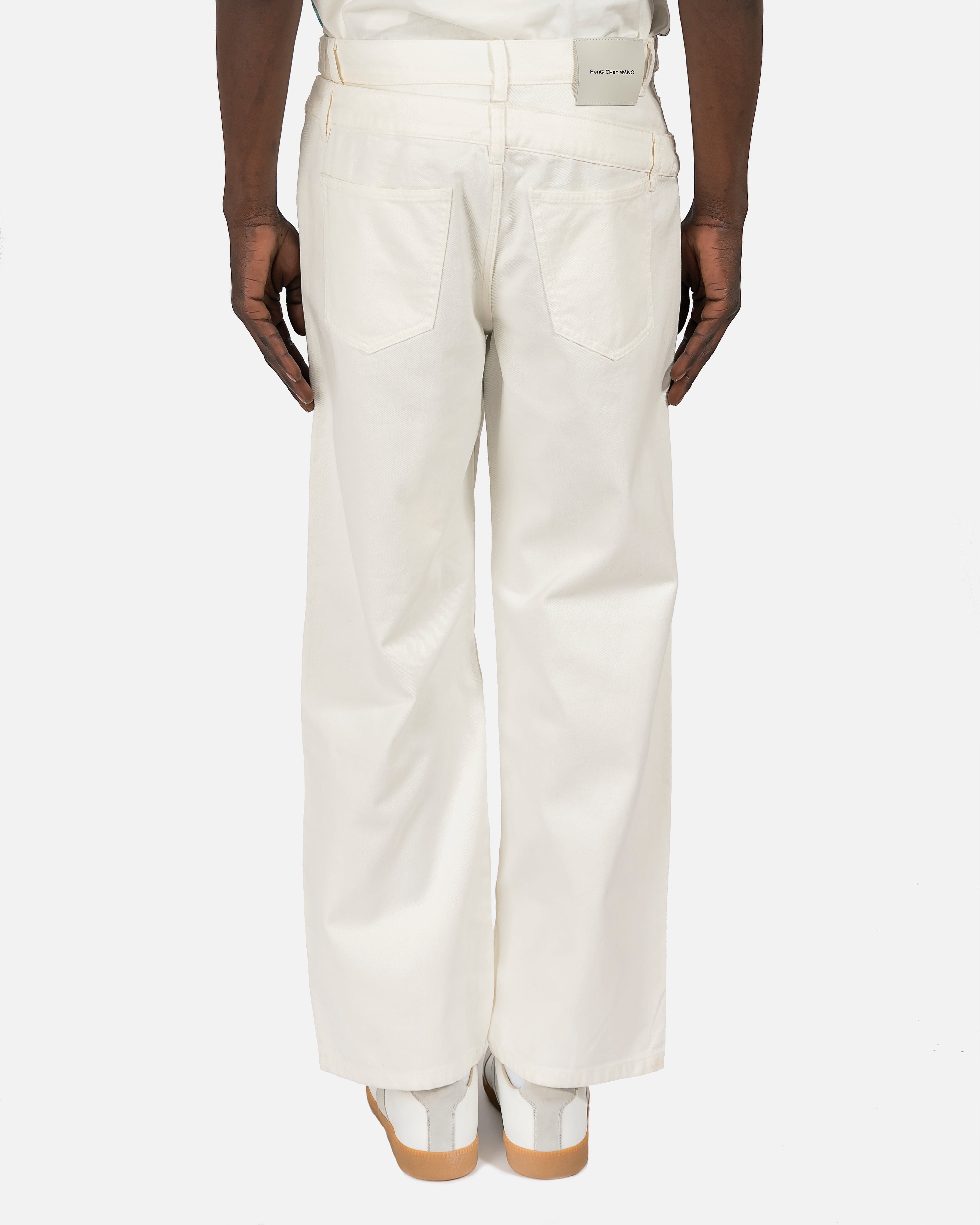 Double Waistband Jeans in White – SVRN