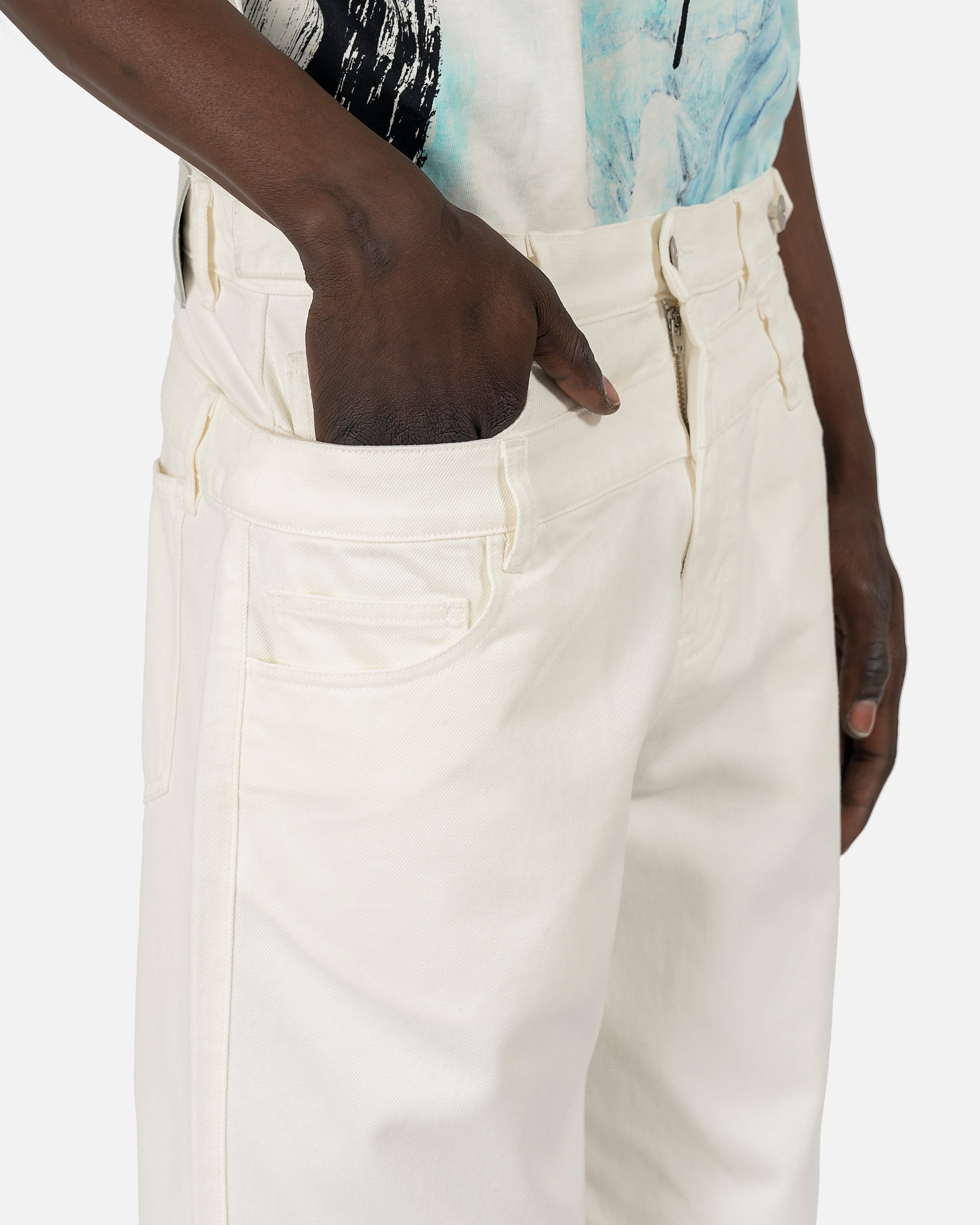 Double Waistband Jeans in White – SVRN