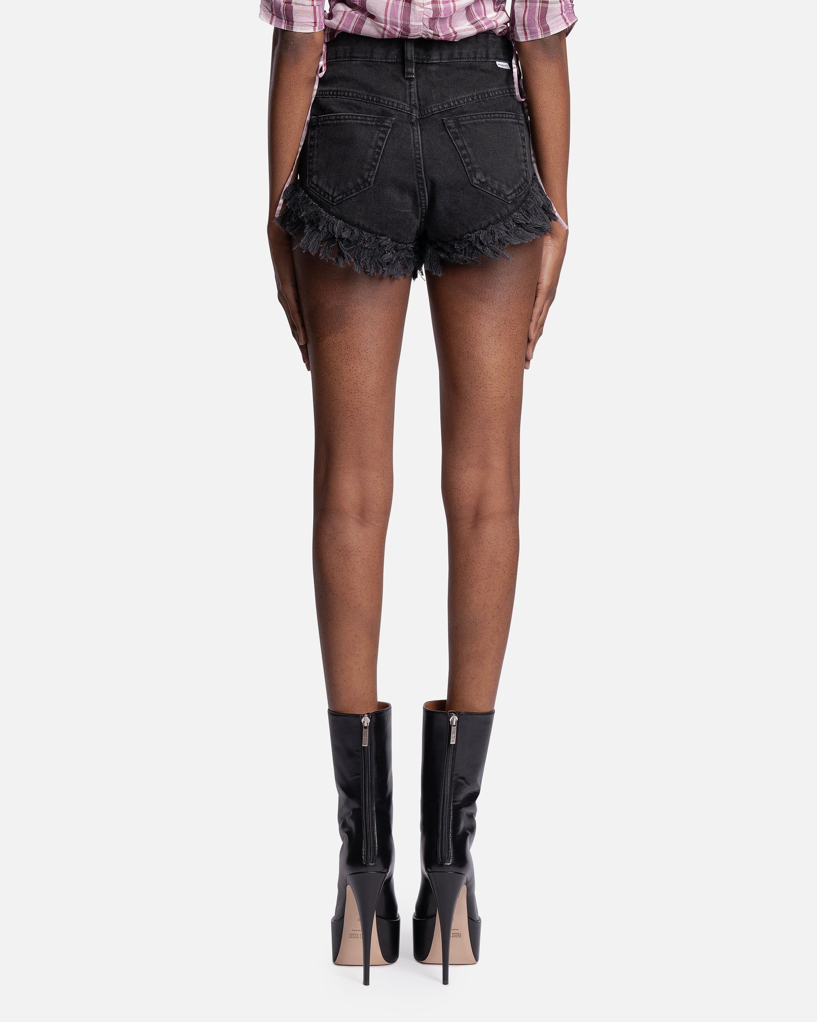 Eneidao Denim Shorts in Faded Black