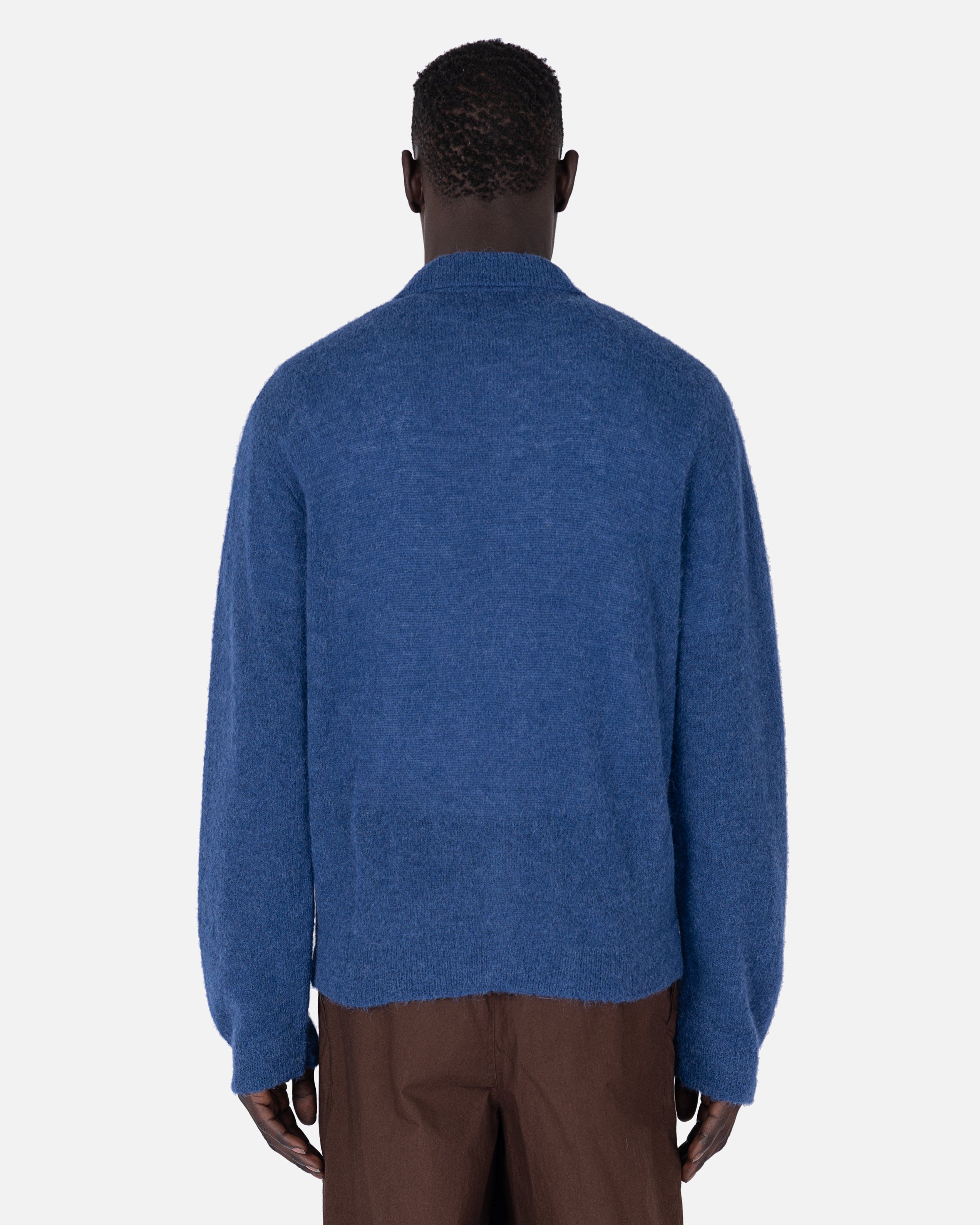 Evening Polo in Royal Blue Fuzzy Alpaca