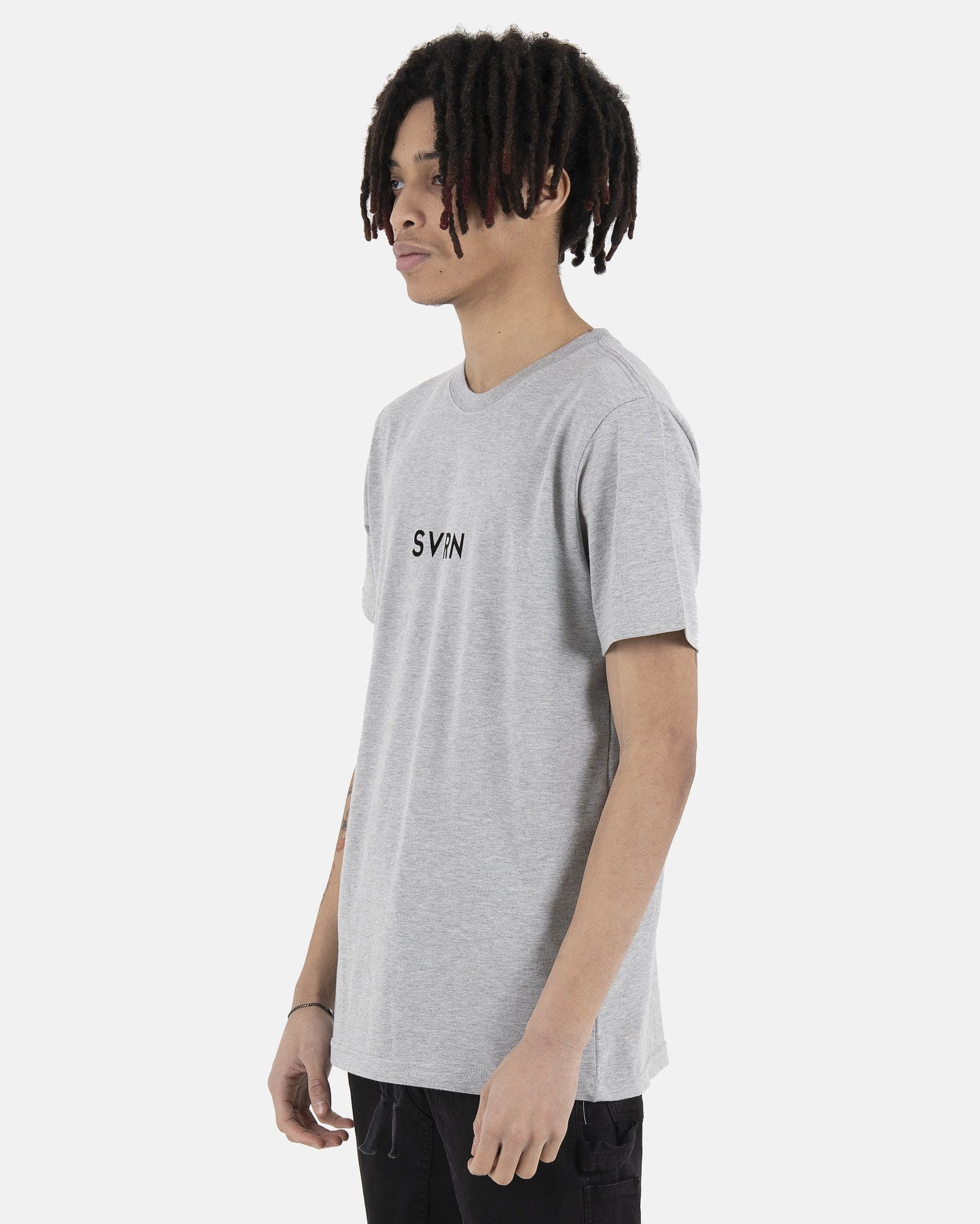 Flocked Logo Tee in Heather – SVRN